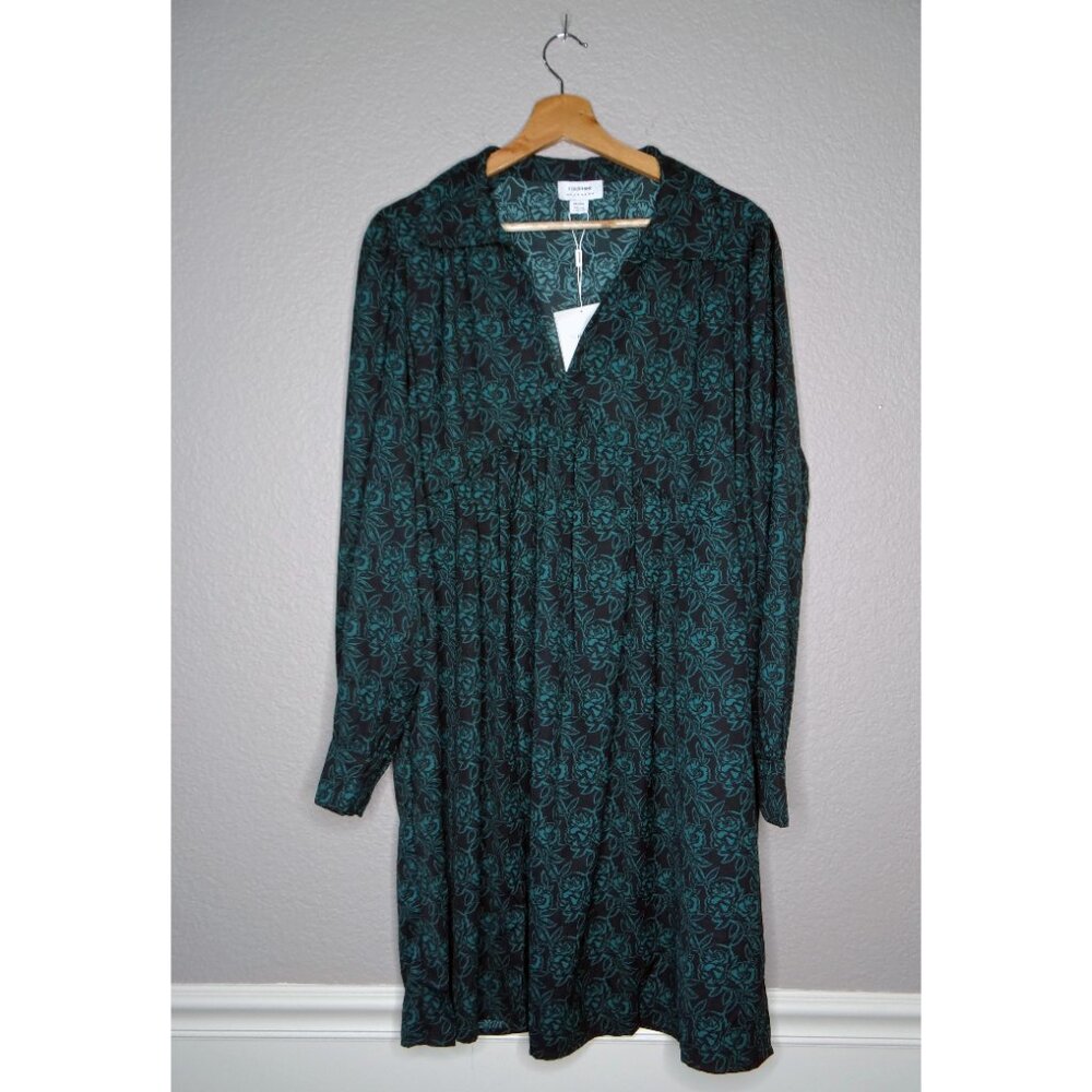 Seraphine Maternity Alfie Long Sleeve Dress in Green & Black Floral Print Sz 14